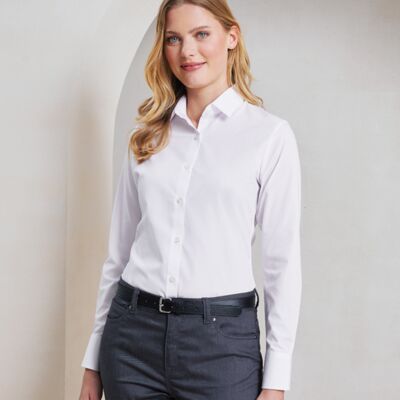 Premier Ladies Recyclight® Long Sleeve Poplin Shirt Thumbnail