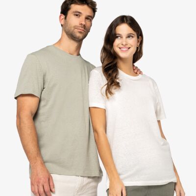 Spasso Unisex Organic Cotton Linen Blend T-Shirt Thumbnail